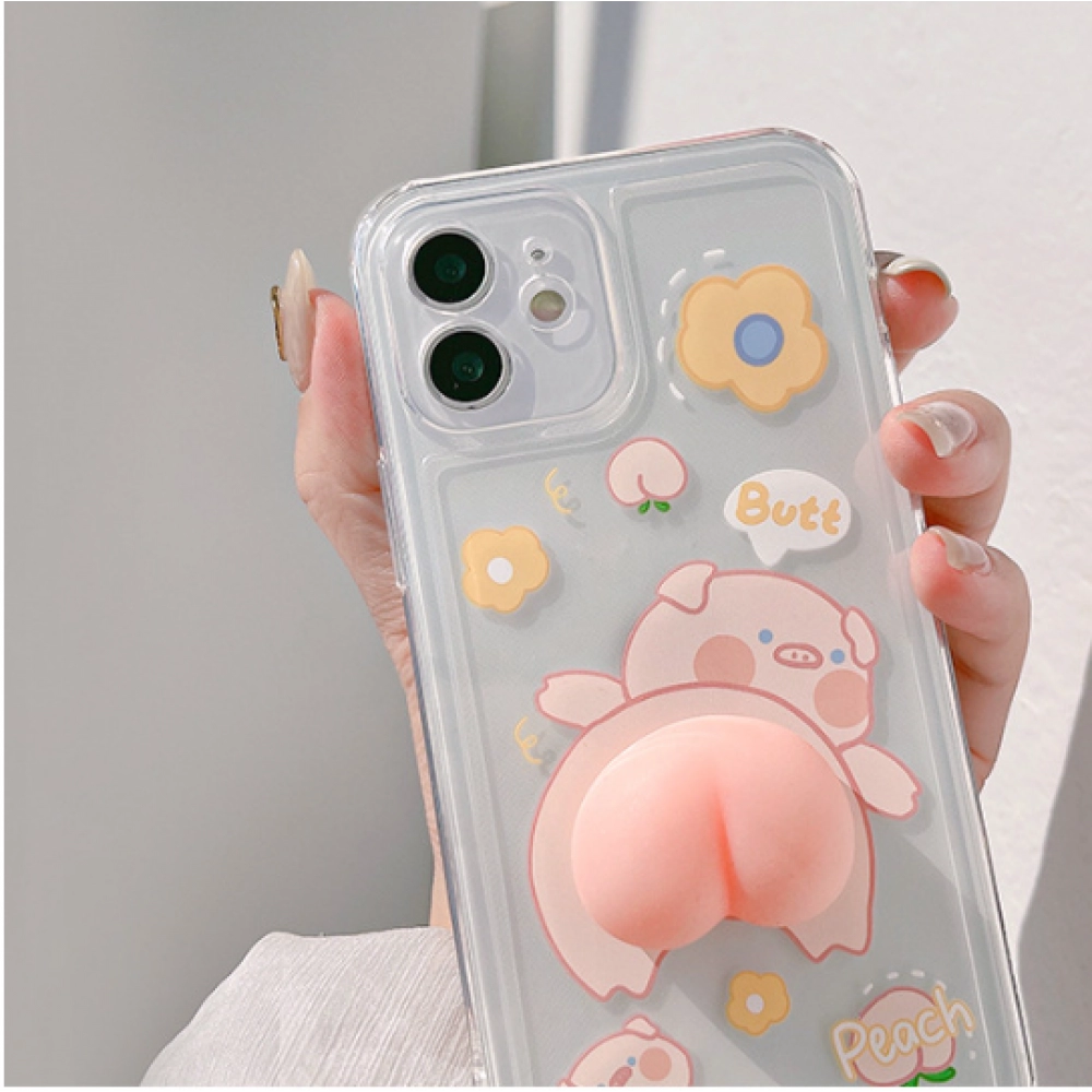 Three-dimensional pig fart suitable for mobile phone shell pinch silicone