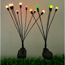 New Solar Lawn Lamp LED Wind Firefly Lamp Outdoor Courtyard Garden Floor Lamp Waterproof Camping Lamp