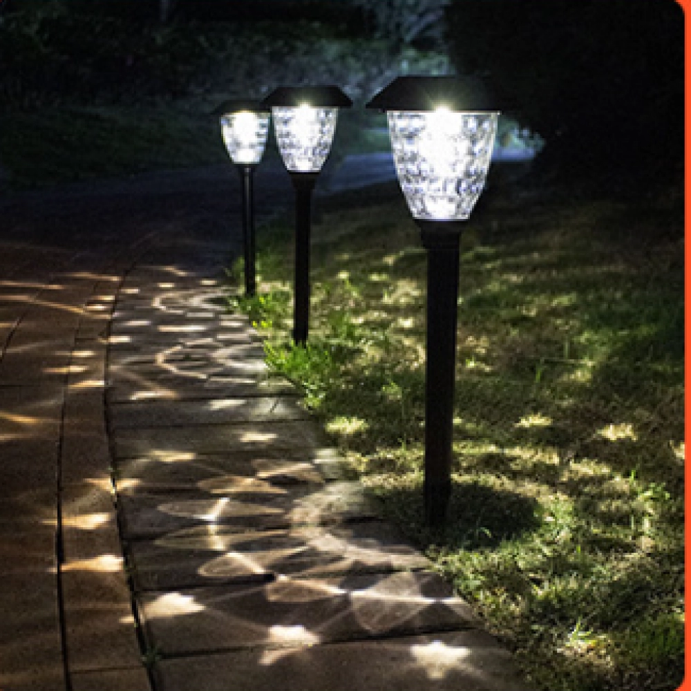 Solar lawn lamp outdoor waterproof stainless steel glass led garden landscape  Ground mounted lamp