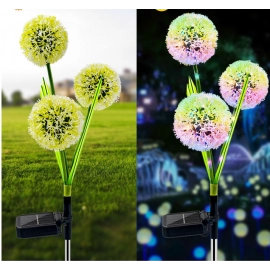 Solar lawn lamp, ground insertion, three head dandelion lamp, LED outdoor garden lawn decorative lamp  Ornamental lamp