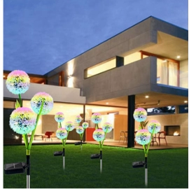 Solar lawn lamp, ground insertion, three head dandelion lamp, LED outdoor garden lawn decorative lamp  Ornamental lamp