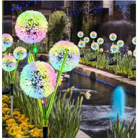 Solar lawn lamp, ground insertion, three head dandelion lamp, LED outdoor garden lawn decorative lamp  Ornamental lamp