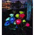 Solar Rose LED Lamp Outdoor Lawn Ground Insertion Garden Simulated Flower Decoration  Landscape lights